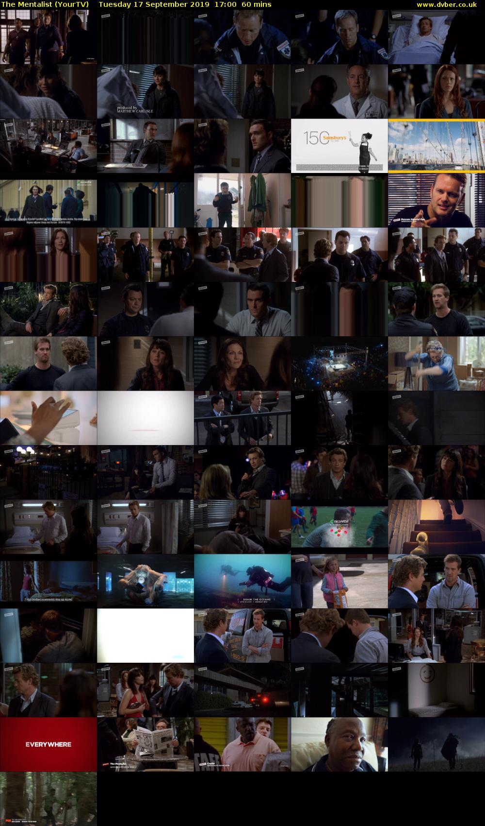 The Mentalist (YourTV) Tuesday 17 September 2019 17:00 - 18:00