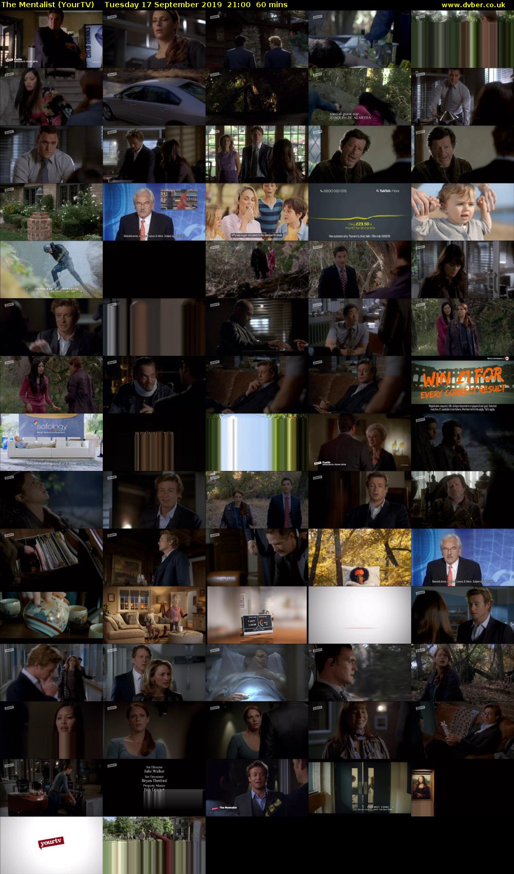 The Mentalist (YourTV) Tuesday 17 September 2019 21:00 - 22:00