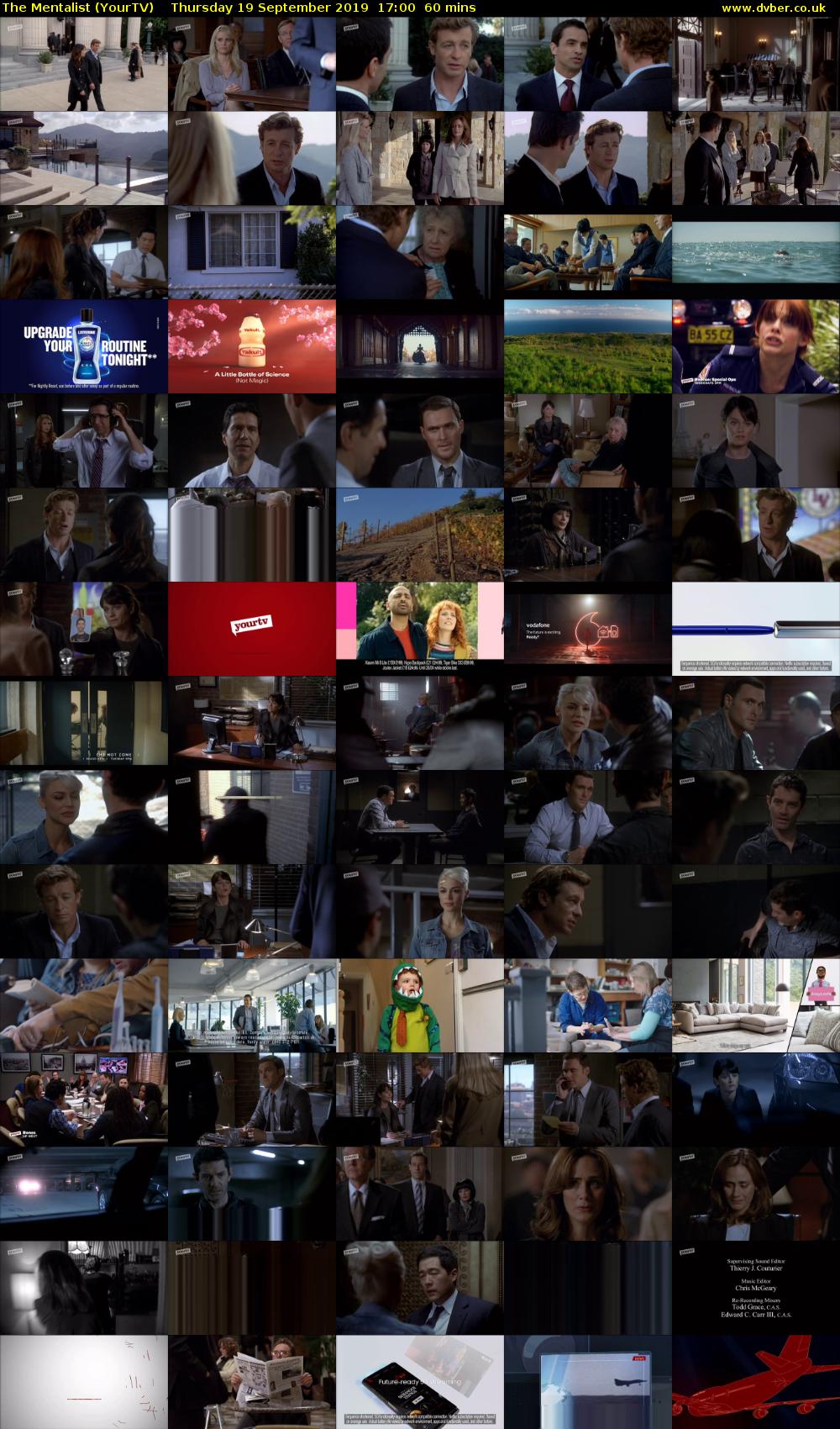 The Mentalist (YourTV) Thursday 19 September 2019 17:00 - 18:00