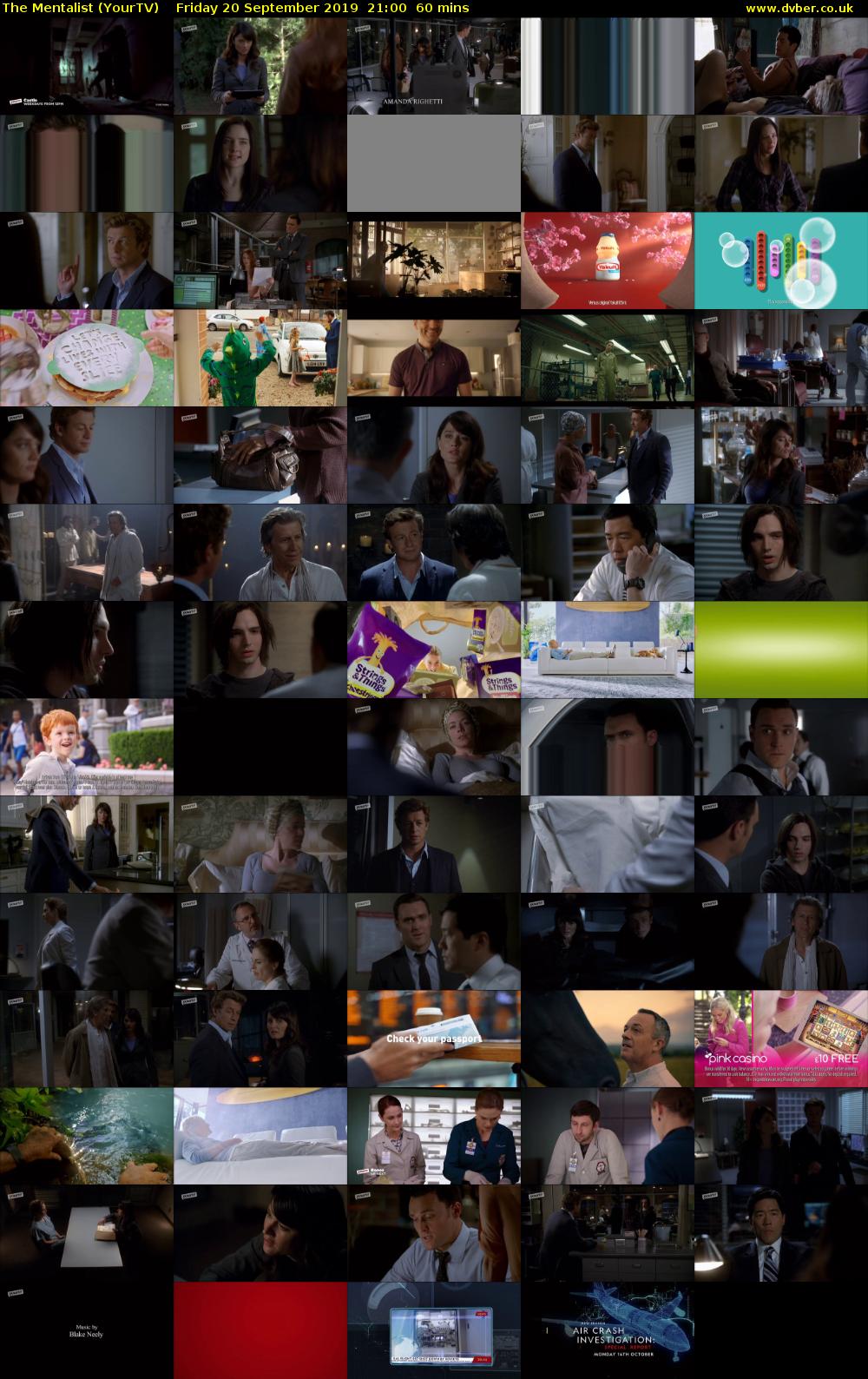 The Mentalist (YourTV) Friday 20 September 2019 21:00 - 22:00