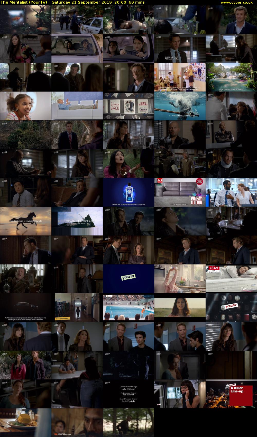 The Mentalist (YourTV) Saturday 21 September 2019 20:00 - 21:00
