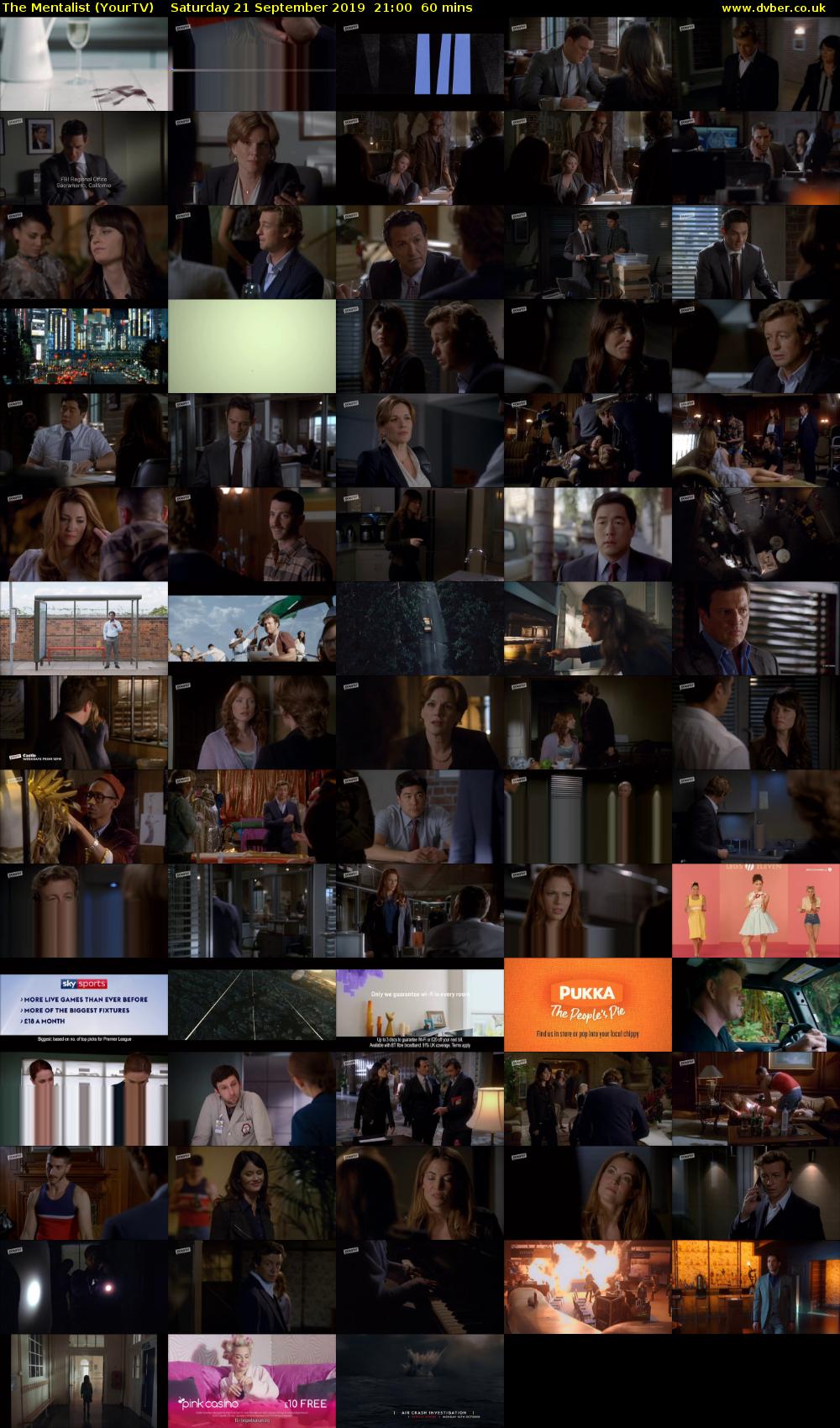 The Mentalist (YourTV) Saturday 21 September 2019 21:00 - 22:00