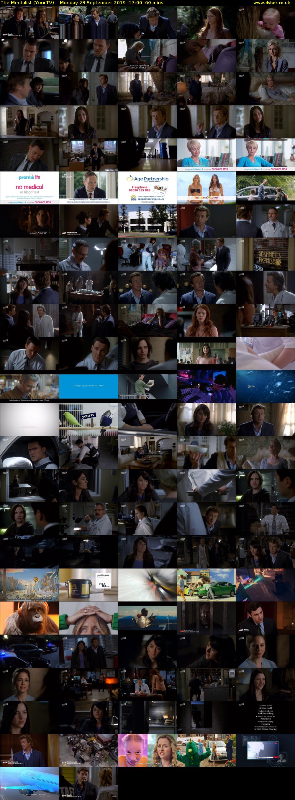 The Mentalist (YourTV) Monday 23 September 2019 17:00 - 18:00