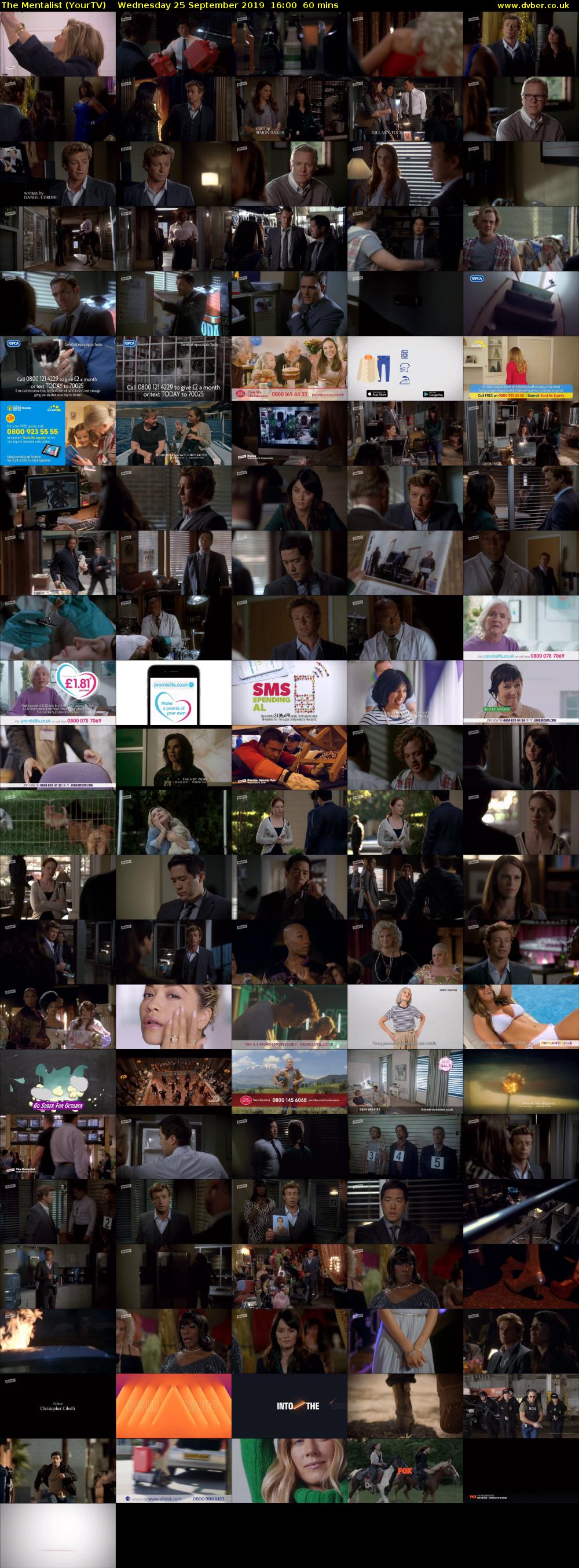 The Mentalist (YourTV) Wednesday 25 September 2019 16:00 - 17:00