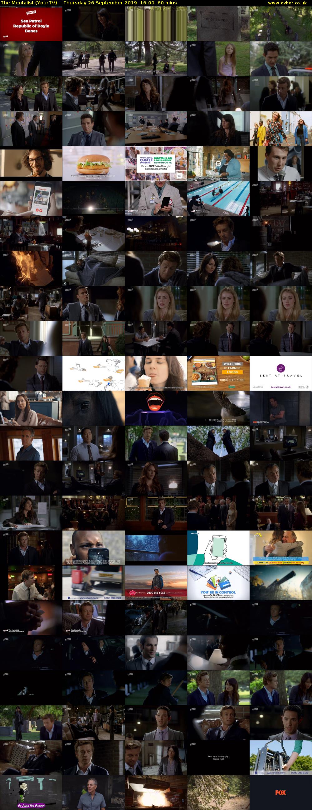 The Mentalist (YourTV) Thursday 26 September 2019 16:00 - 17:00