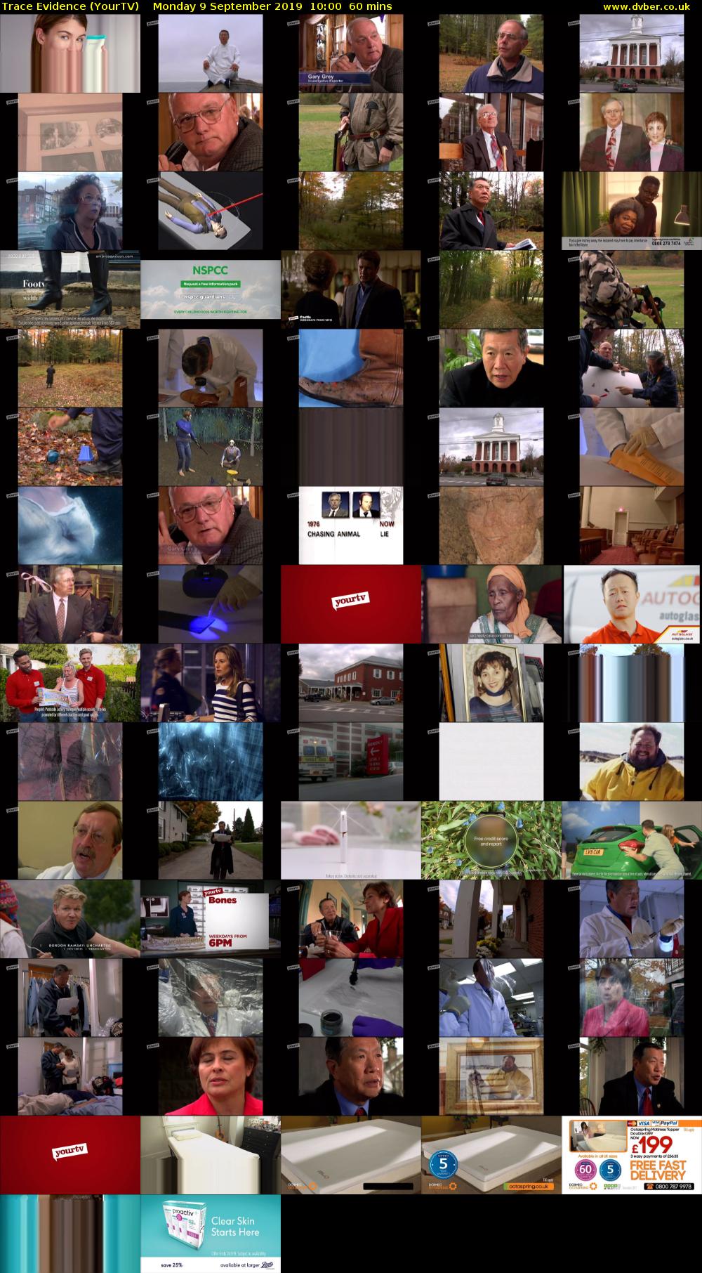 Trace Evidence (YourTV) Monday 9 September 2019 10:00 - 11:00