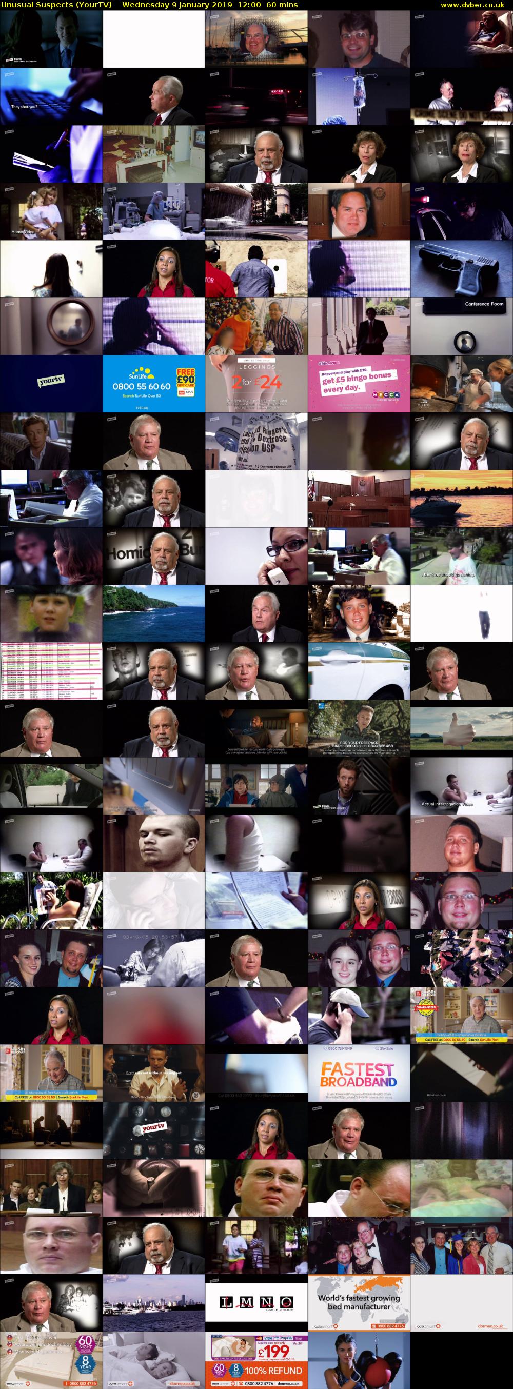 Unusual Suspects (YourTV) Wednesday 9 January 2019 12:00 - 13:00