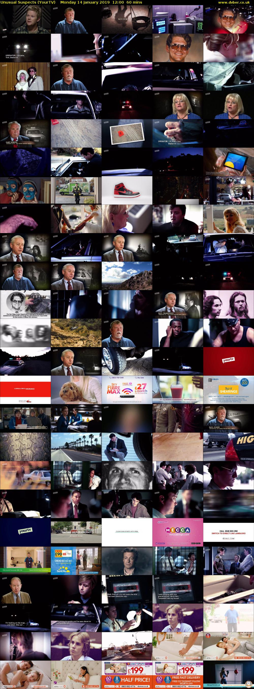 Unusual Suspects (YourTV) Monday 14 January 2019 12:00 - 13:00