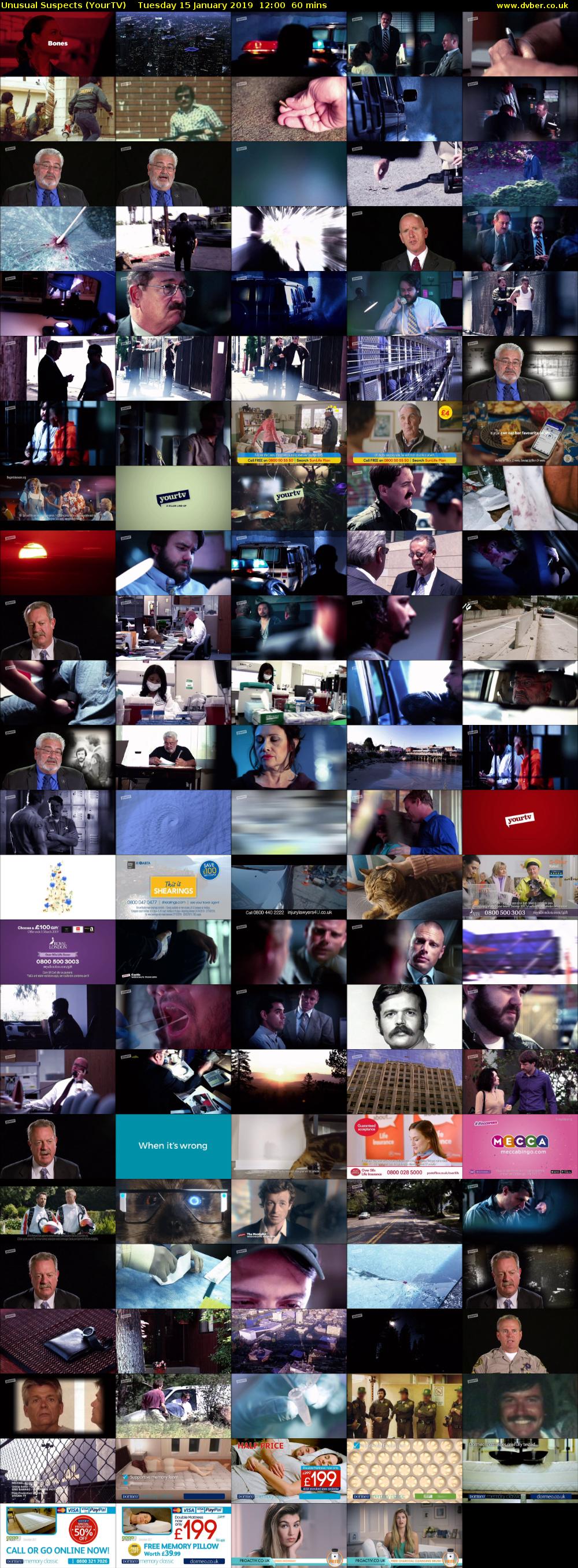 Unusual Suspects (YourTV) Tuesday 15 January 2019 12:00 - 13:00