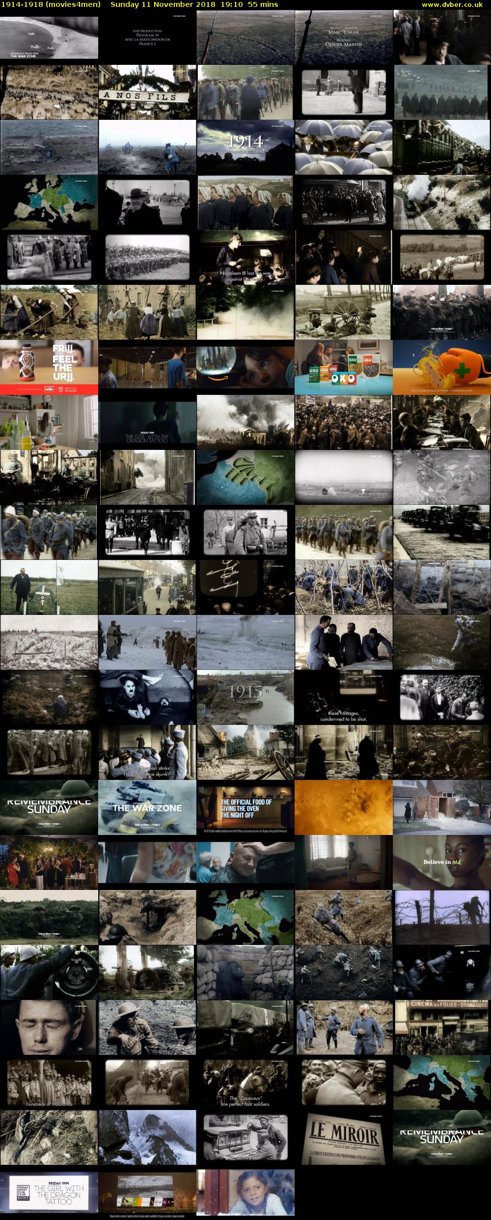 1914-1918 (movies4men) Sunday 11 November 2018 19:10 - 20:05