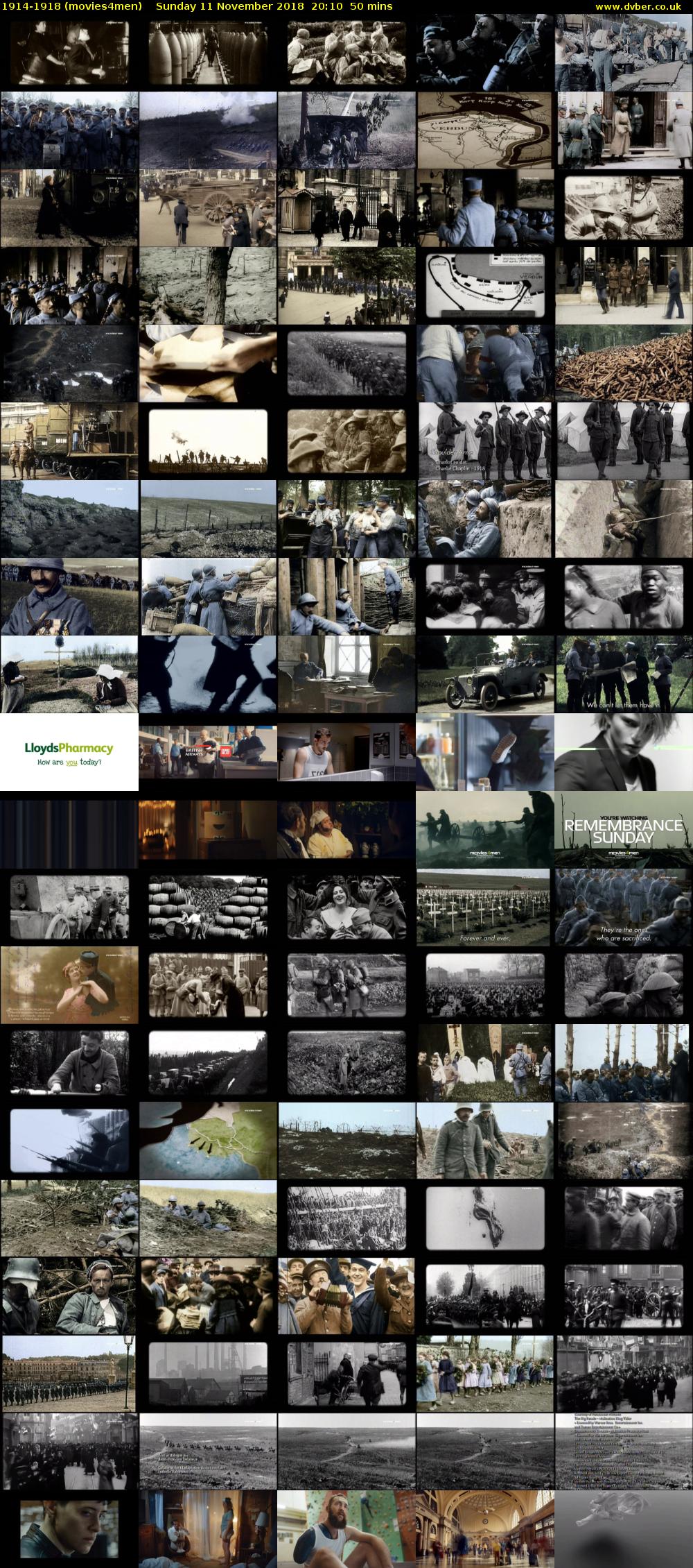 1914-1918 (movies4men) Sunday 11 November 2018 20:10 - 21:00