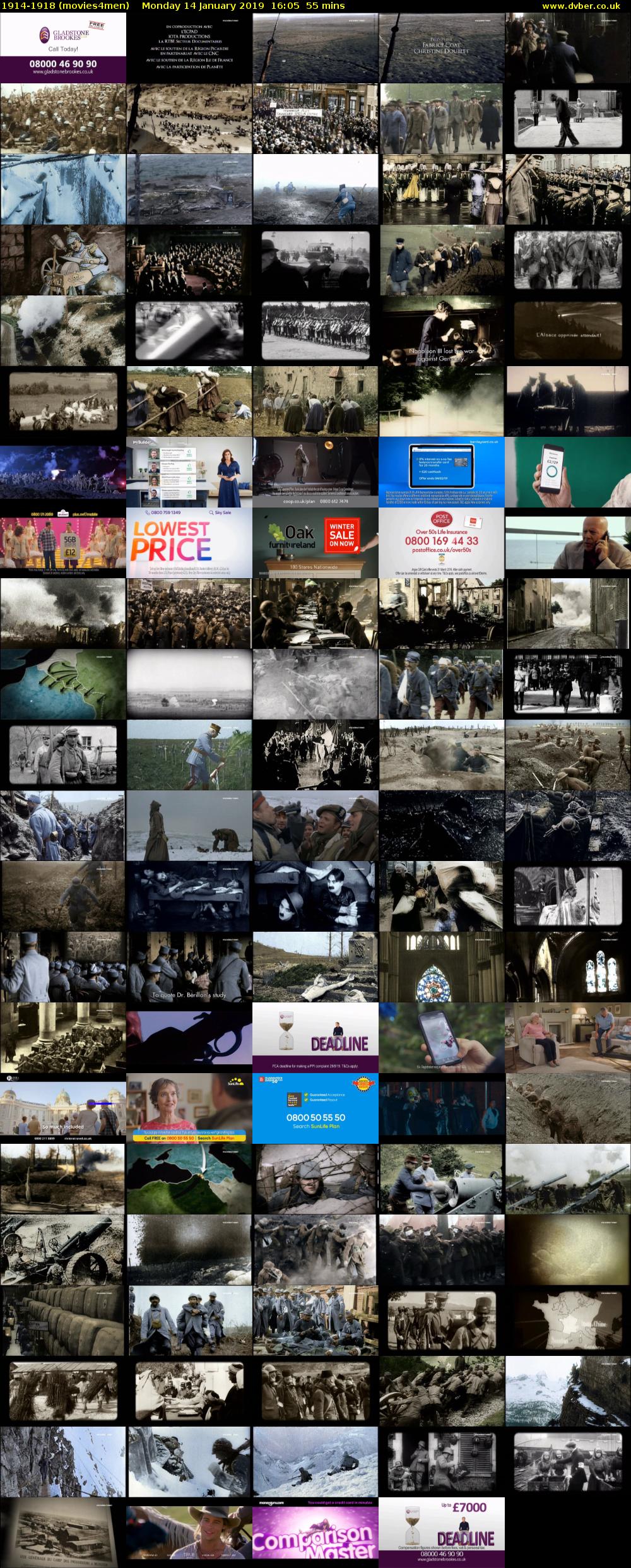 1914-1918 (movies4men) Monday 14 January 2019 16:05 - 17:00