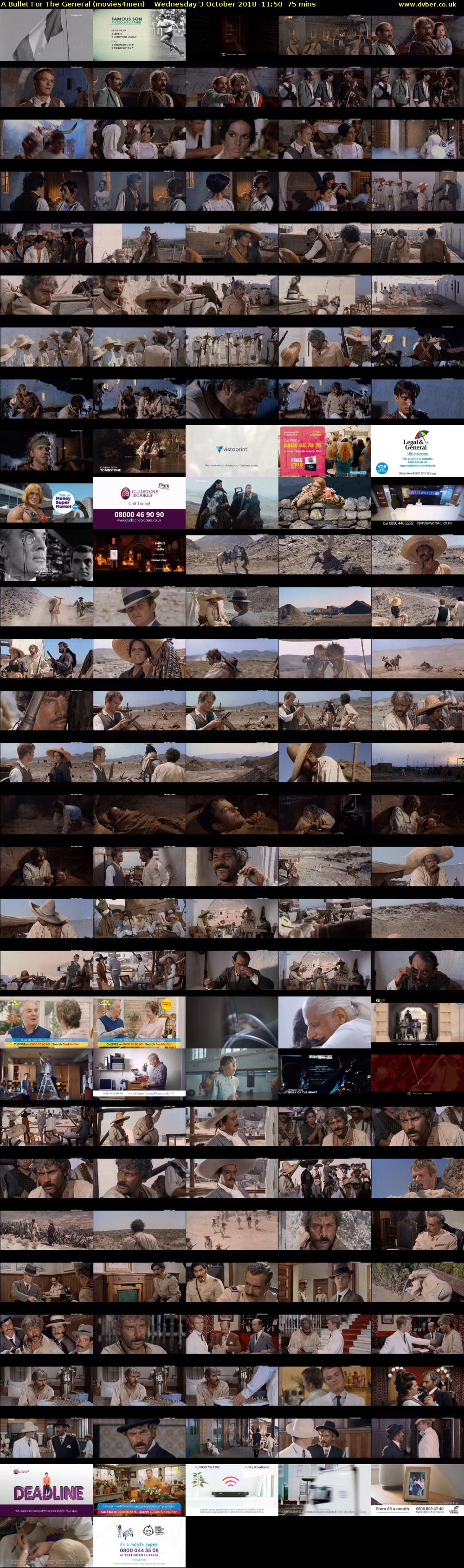 A Bullet For The General (movies4men) Wednesday 3 October 2018 11:50 - 13:05