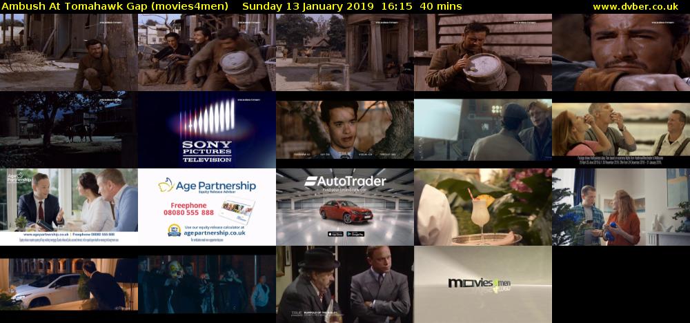 Ambush At Tomahawk Gap (movies4men) Sunday 13 January 2019 16:15 - 16:55