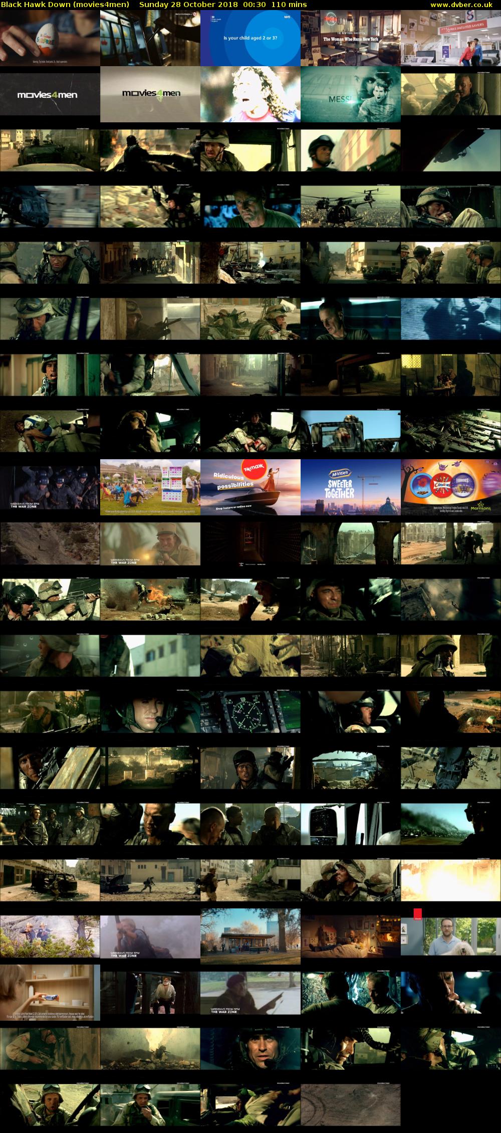 Black Hawk Down (movies4men) Sunday 28 October 2018 00:30 - 01:20