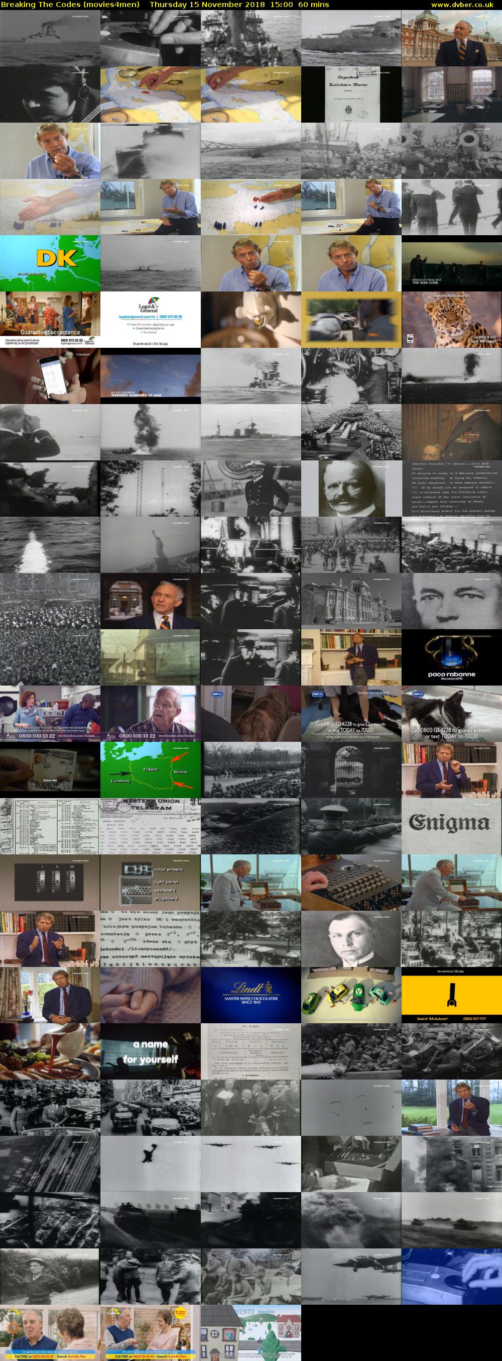 Breaking The Codes (movies4men) Thursday 15 November 2018 15:00 - 16:00