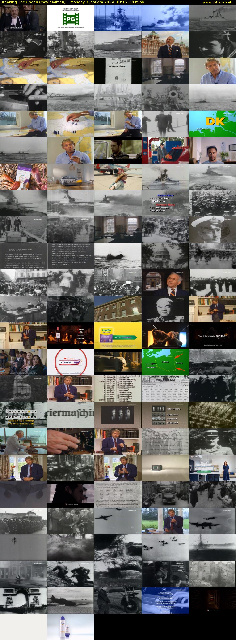 Breaking The Codes (movies4men) Monday 7 January 2019 18:15 - 19:15