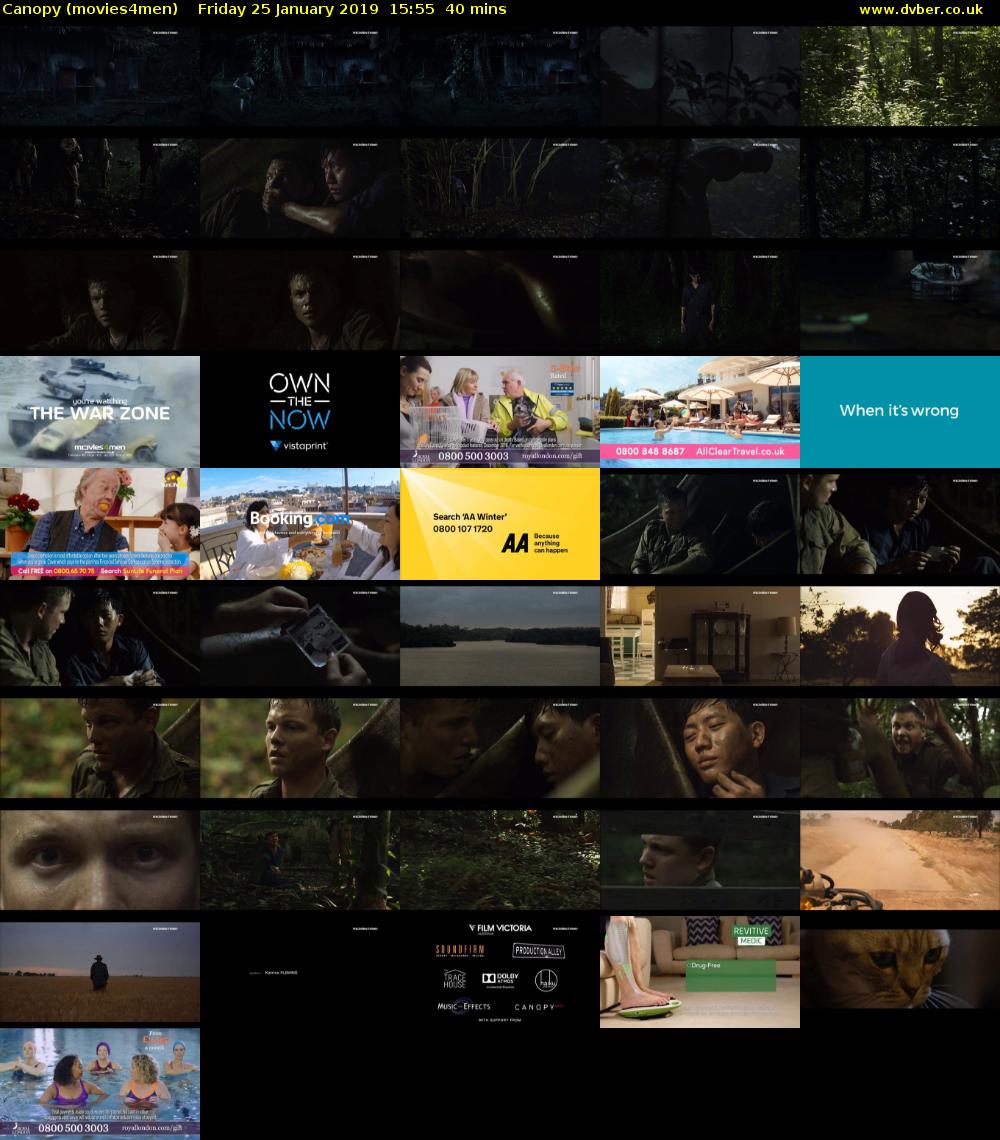 Canopy (movies4men) Friday 25 January 2019 15:55 - 16:35