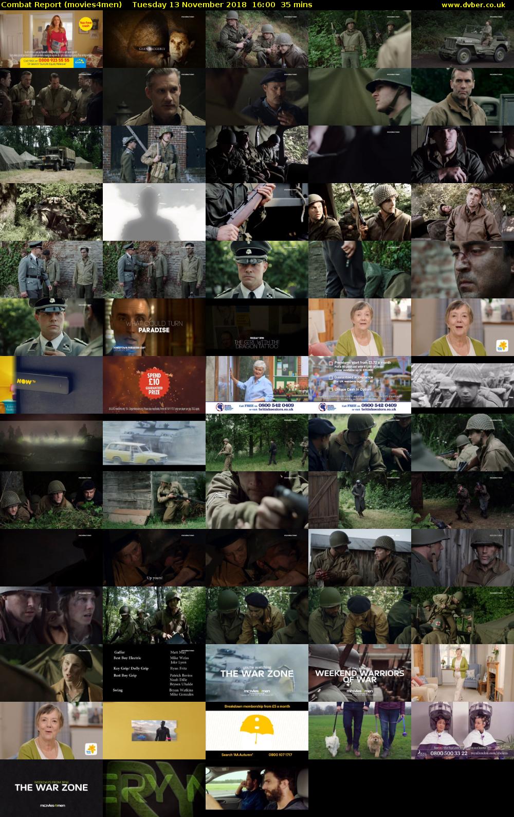 Combat Report (movies4men) Tuesday 13 November 2018 16:00 - 16:35