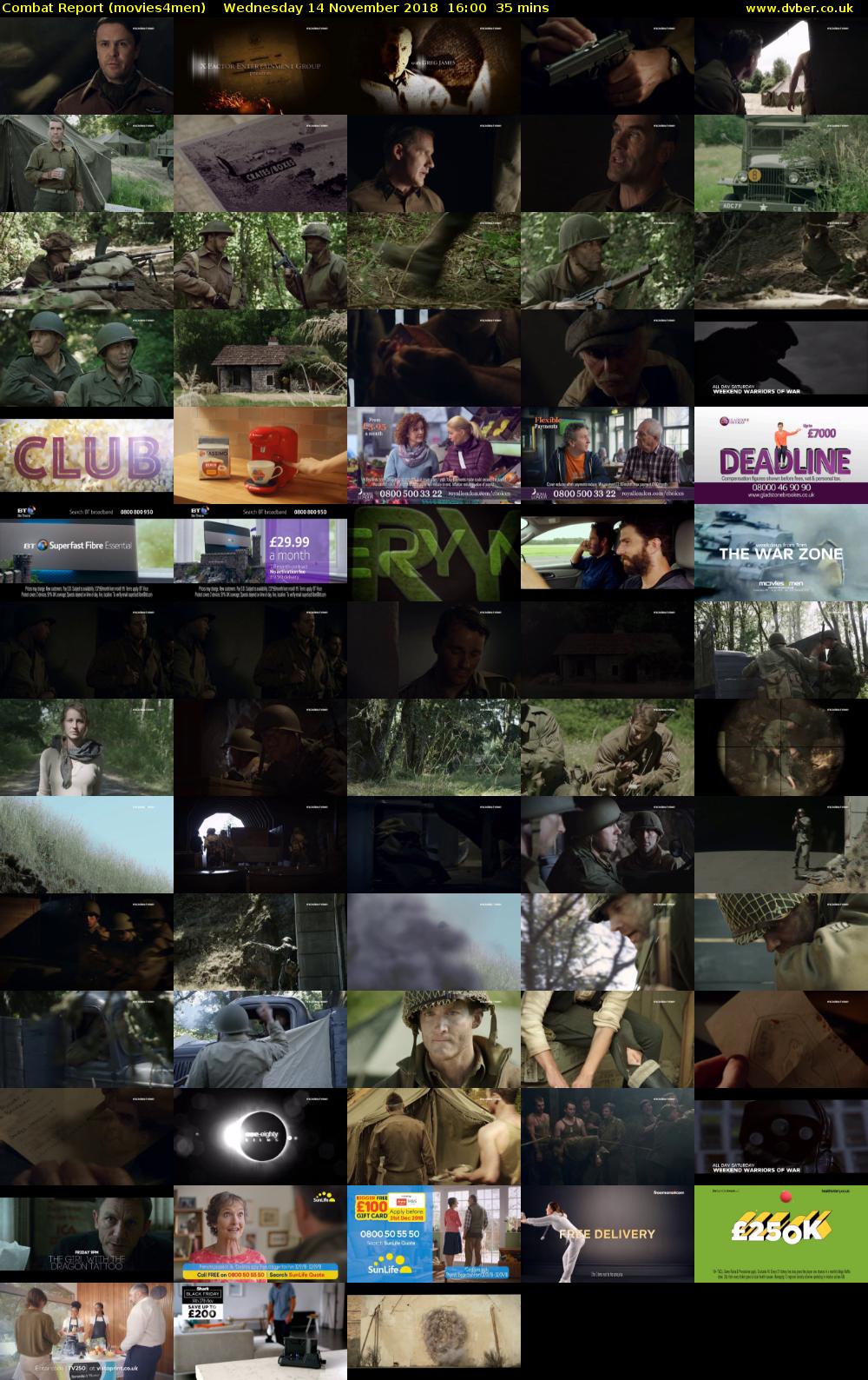 Combat Report (movies4men) Wednesday 14 November 2018 16:00 - 16:35