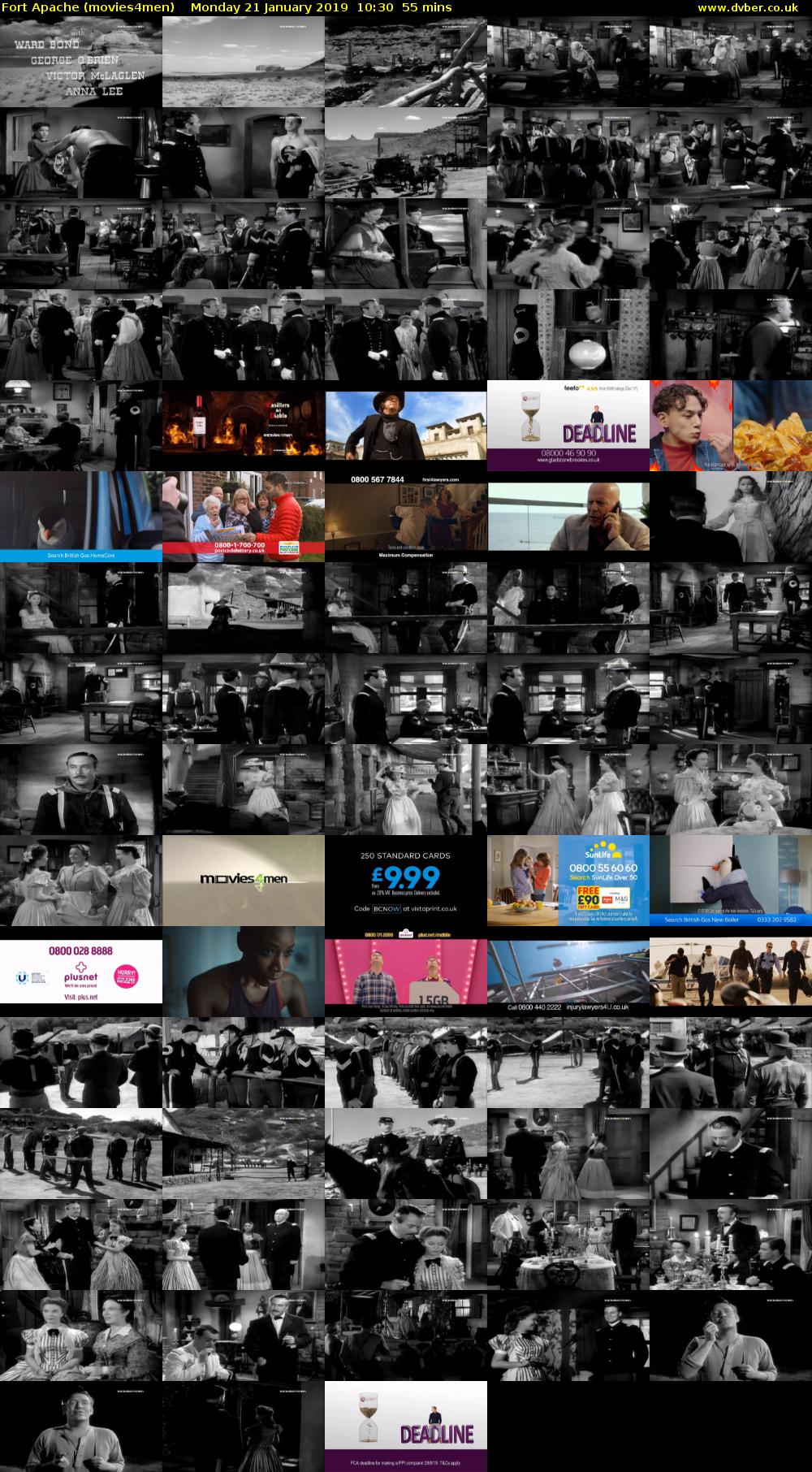 Fort Apache (movies4men) Monday 21 January 2019 10:30 - 11:25