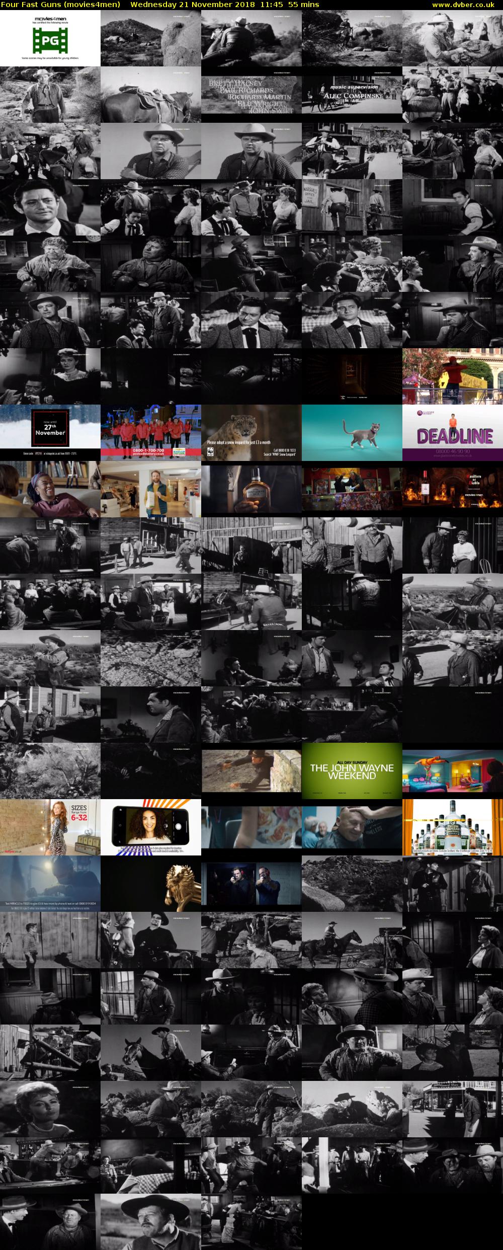 Four Fast Guns (movies4men) Wednesday 21 November 2018 11:45 - 12:40