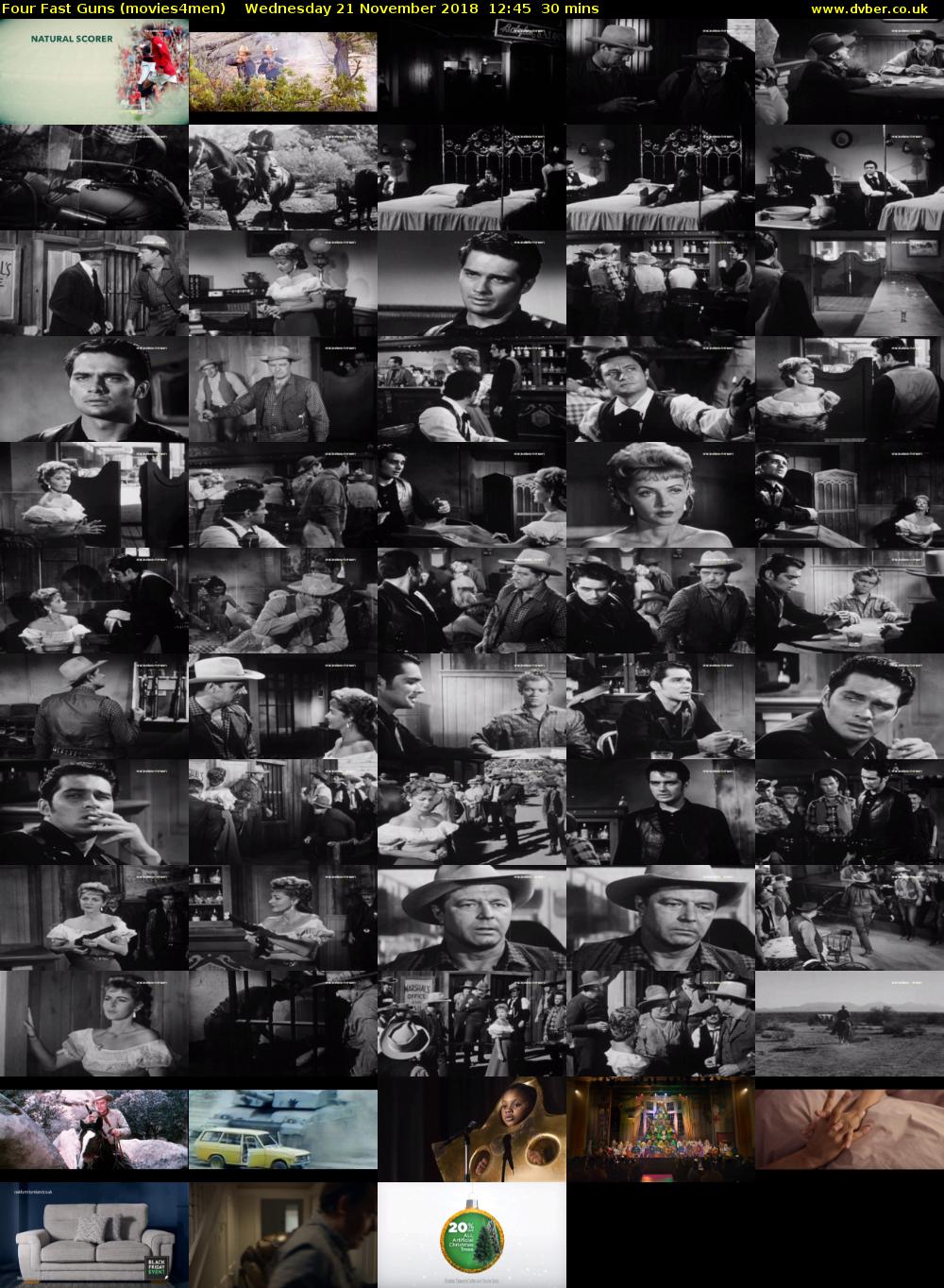 Four Fast Guns (movies4men) Wednesday 21 November 2018 12:45 - 13:15