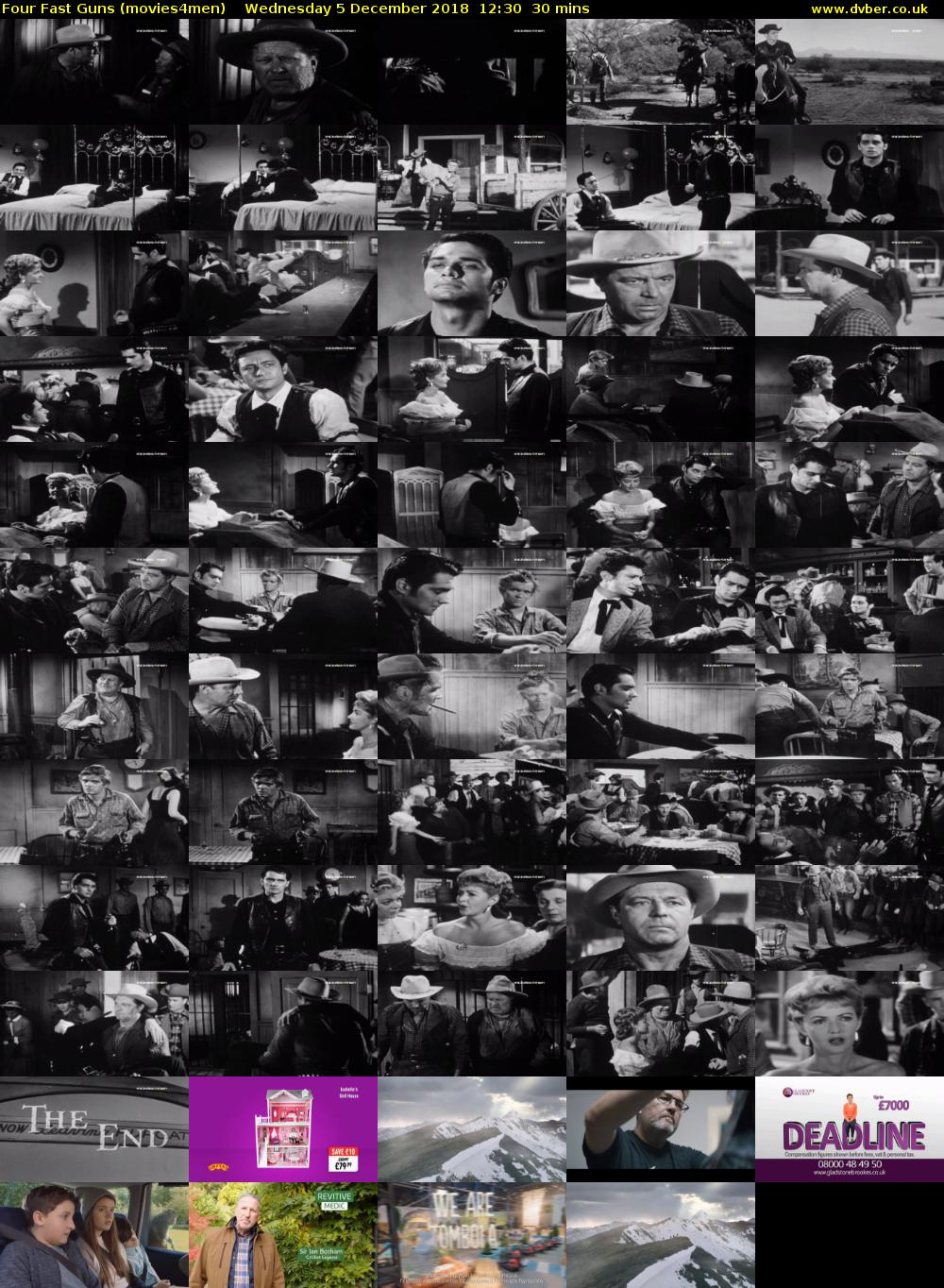 Four Fast Guns (movies4men) Wednesday 5 December 2018 12:30 - 13:00