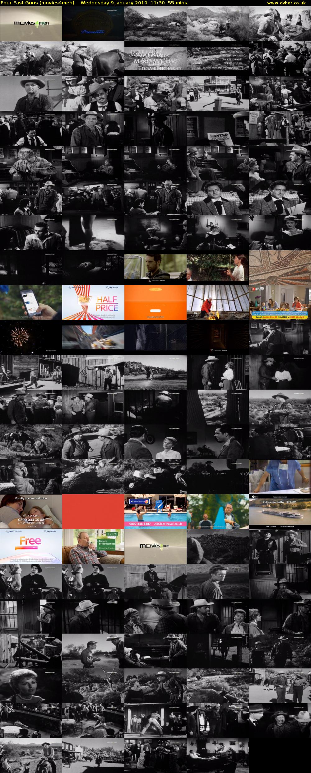 Four Fast Guns (movies4men) Wednesday 9 January 2019 11:30 - 12:25