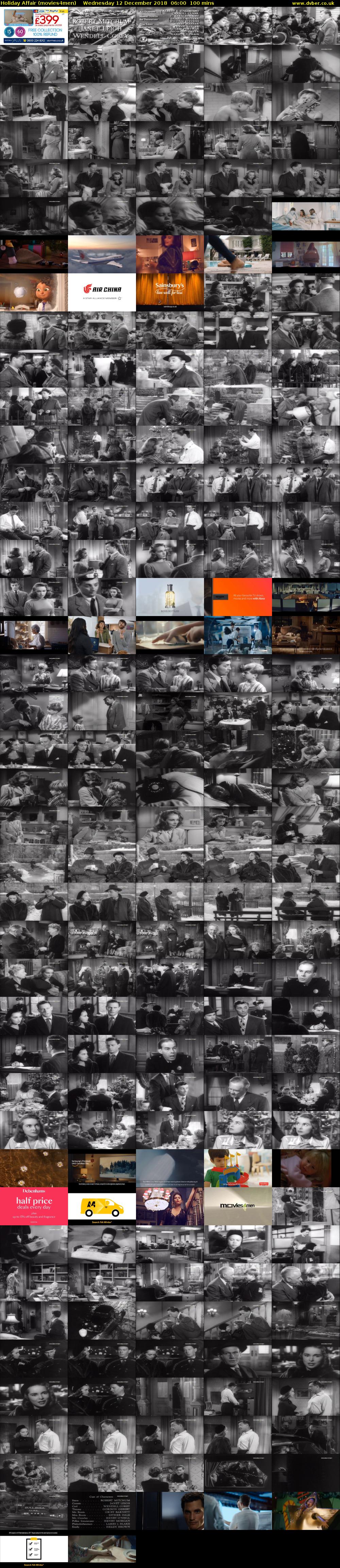 Holiday Affair (movies4men) Wednesday 12 December 2018 06:00 - 07:40