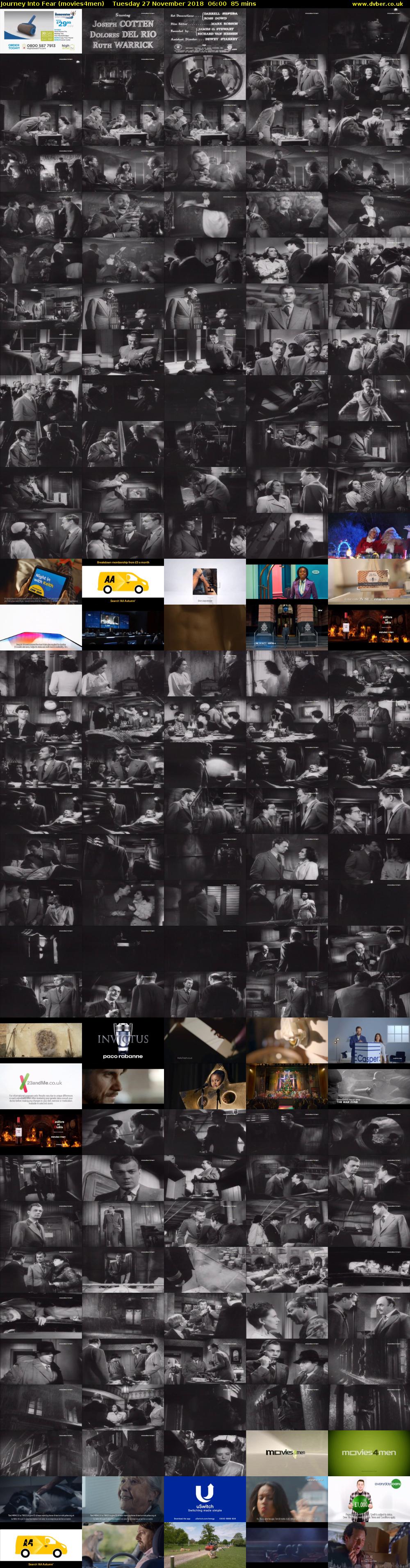 Journey Into Fear (movies4men) Tuesday 27 November 2018 06:00 - 07:25