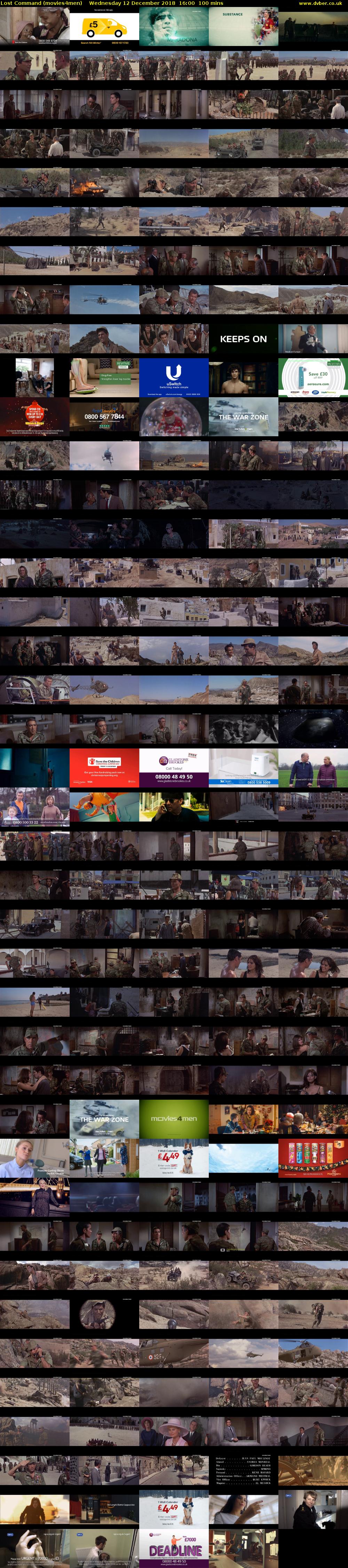 Lost Command (movies4men) Wednesday 12 December 2018 16:00 - 17:40