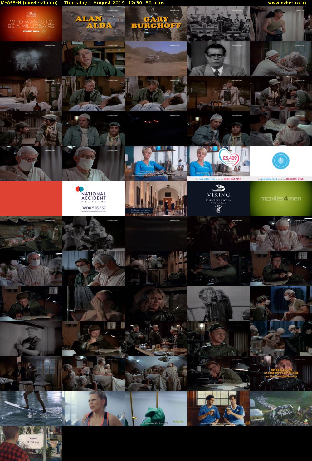 M*A*S*H (movies4men) Thursday 1 August 2019 12:30 - 13:00