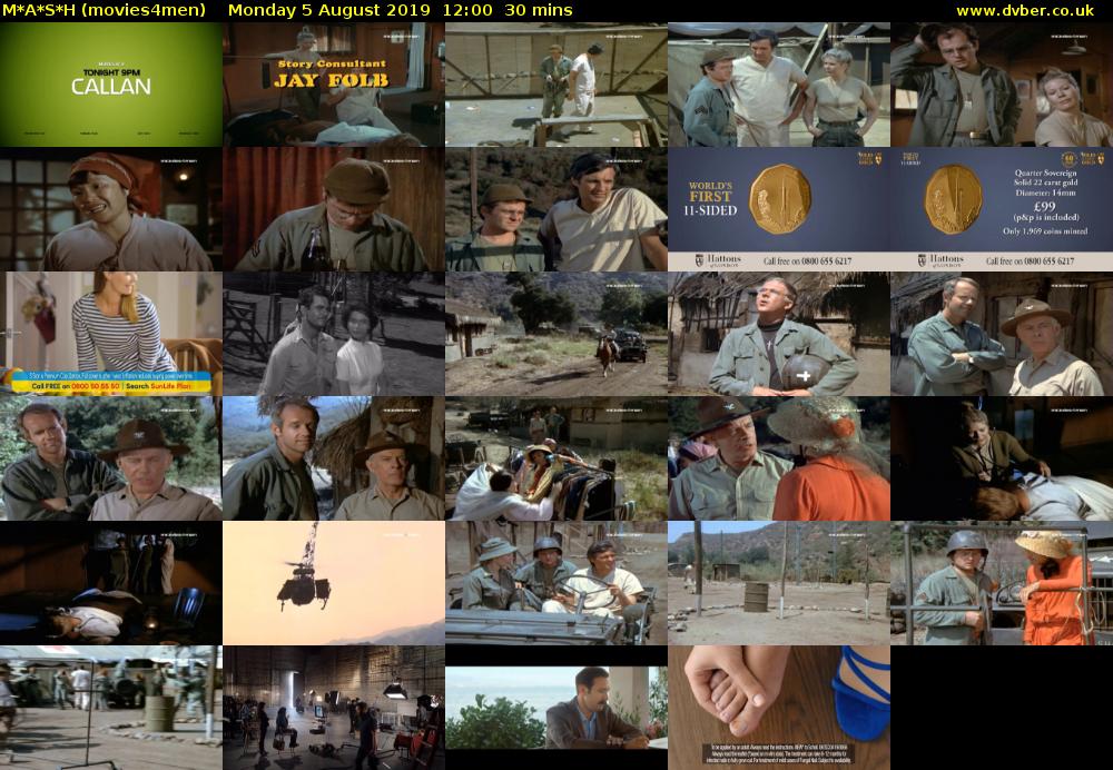 M*A*S*H (movies4men) Monday 5 August 2019 12:00 - 12:30