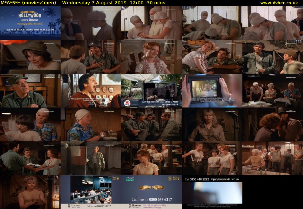 M*A*S*H (movies4men) Wednesday 7 August 2019 12:00 - 12:30
