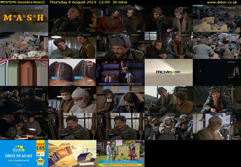 M*A*S*H (movies4men) Thursday 8 August 2019 12:00 - 12:30