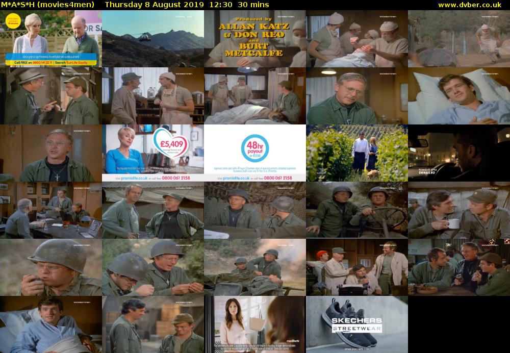 M*A*S*H (movies4men) Thursday 8 August 2019 12:30 - 13:00