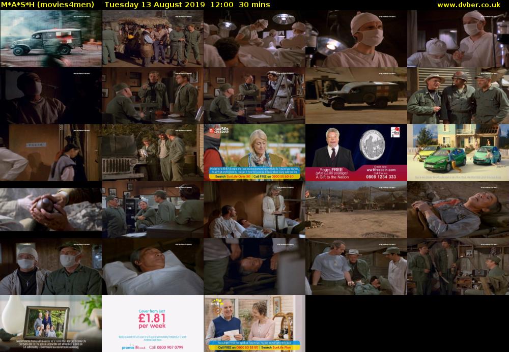 M*A*S*H (movies4men) Tuesday 13 August 2019 12:00 - 12:30