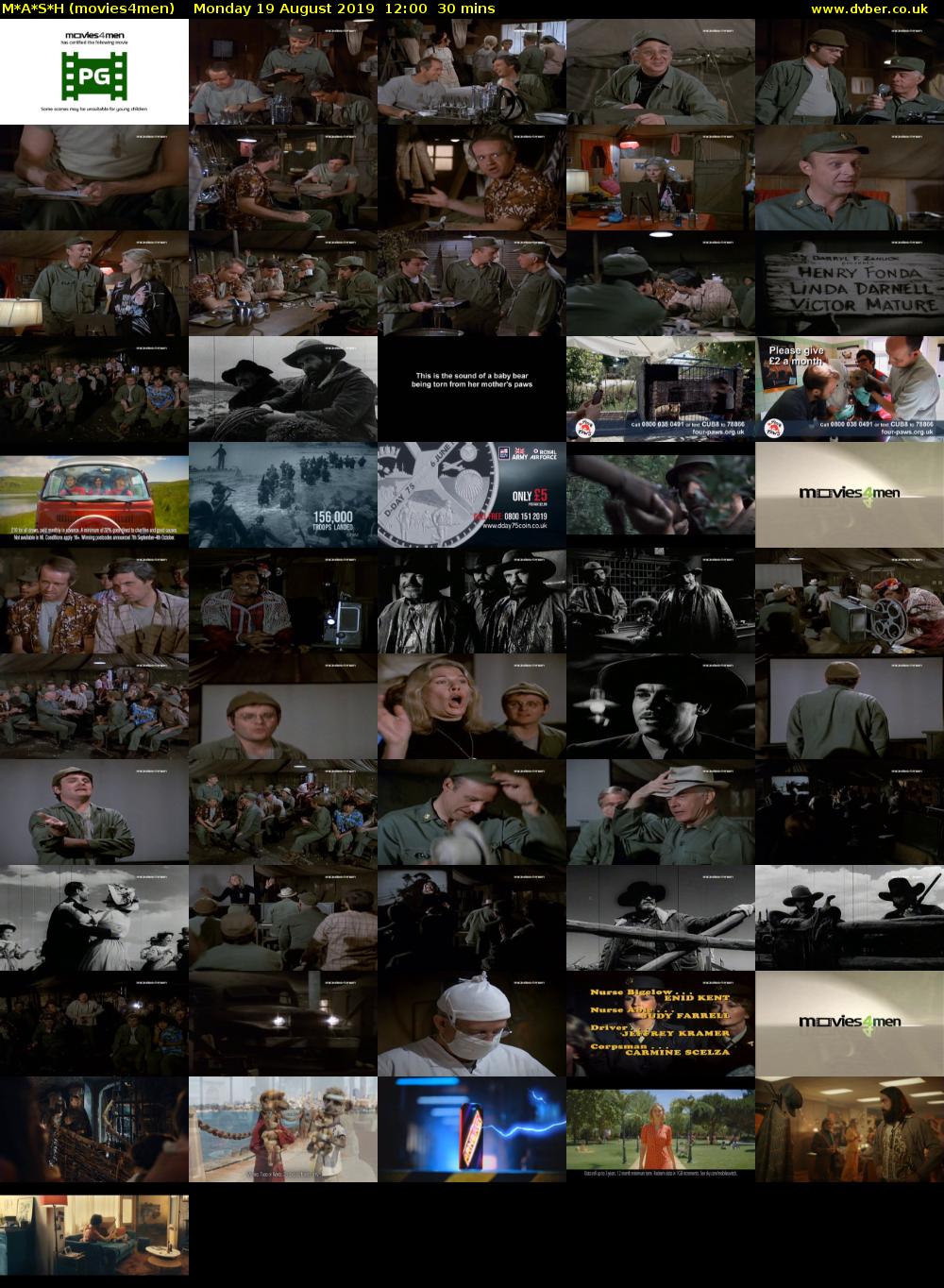 M*A*S*H (movies4men) Monday 19 August 2019 12:00 - 12:30