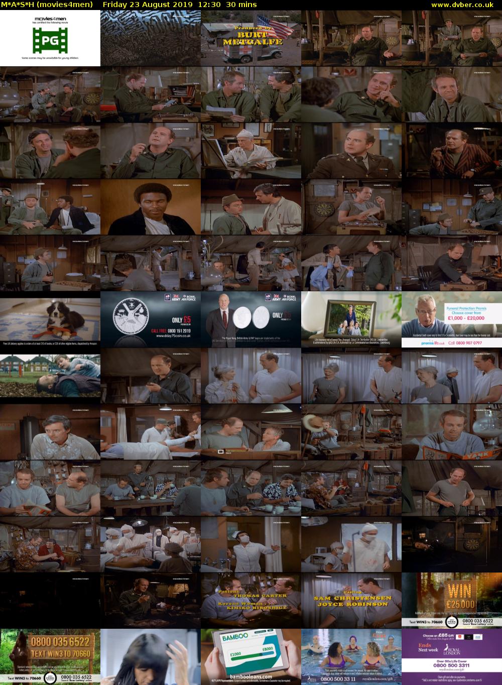 M*A*S*H (movies4men) Friday 23 August 2019 12:30 - 13:00