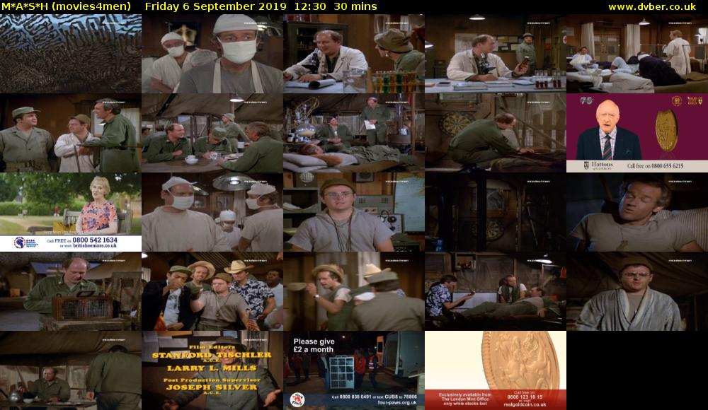 M*A*S*H (movies4men) Friday 6 September 2019 12:30 - 13:00