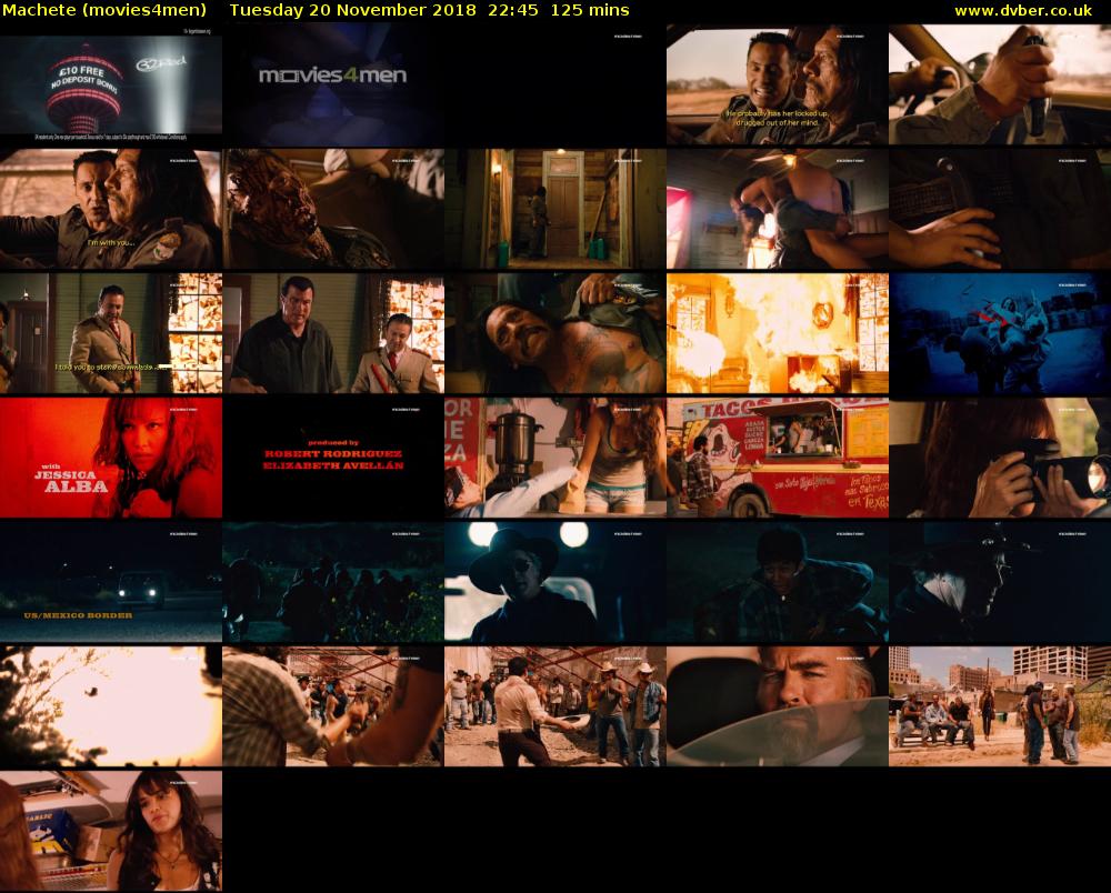 Machete (movies4men) Tuesday 20 November 2018 22:45 - 00:50