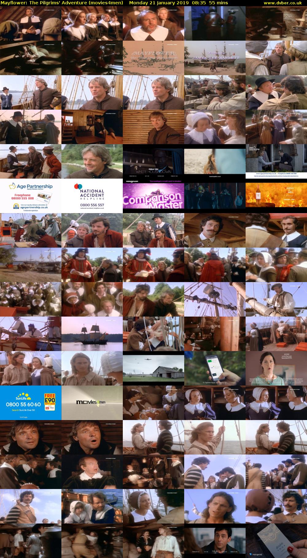 Mayflower: The Pilgrims' Adventure (movies4men) Monday 21 January 2019 08:35 - 09:30