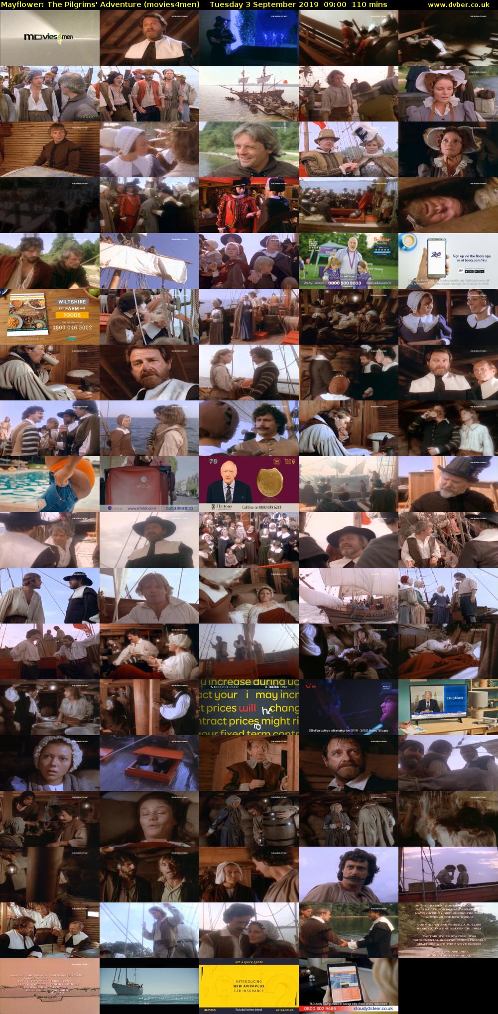 Mayflower: The Pilgrims' Adventure (movies4men) Tuesday 3 September 2019 09:00 - 10:50
