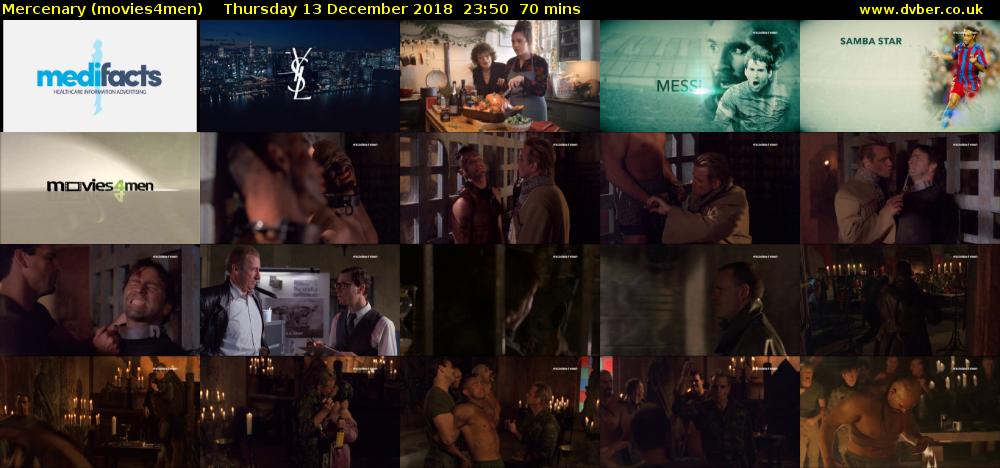 Mercenary (movies4men) Thursday 13 December 2018 23:50 - 01:00