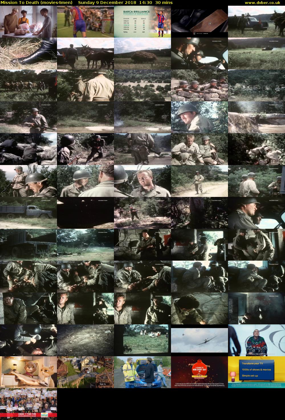 Mission To Death (movies4men) Sunday 9 December 2018 14:30 - 15:00