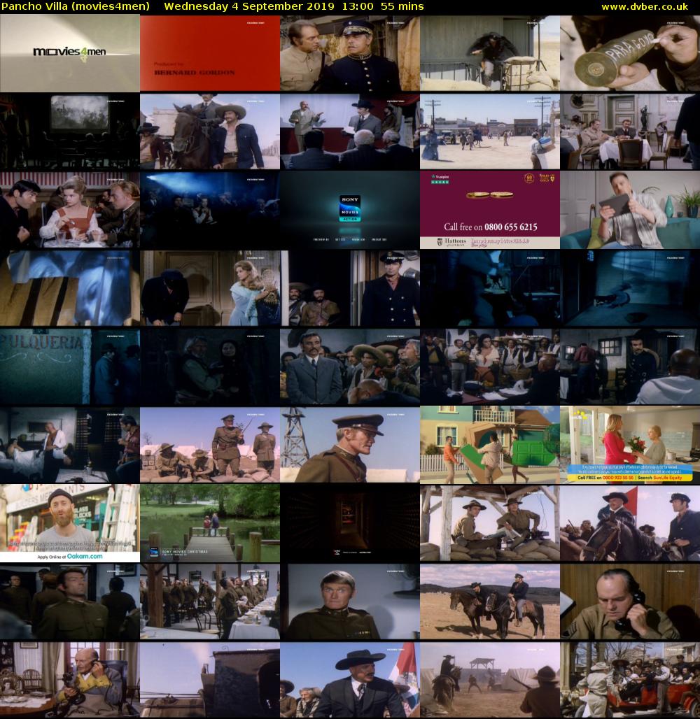Pancho Villa (movies4men) Wednesday 4 September 2019 13:00 - 13:55