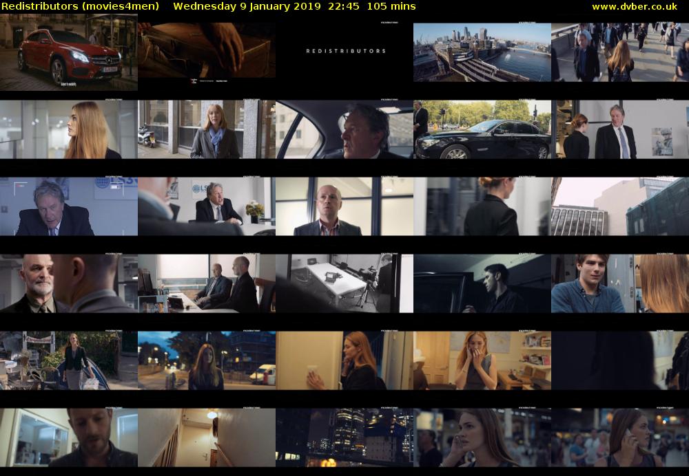 Redistributors (movies4men) Wednesday 9 January 2019 22:45 - 00:30