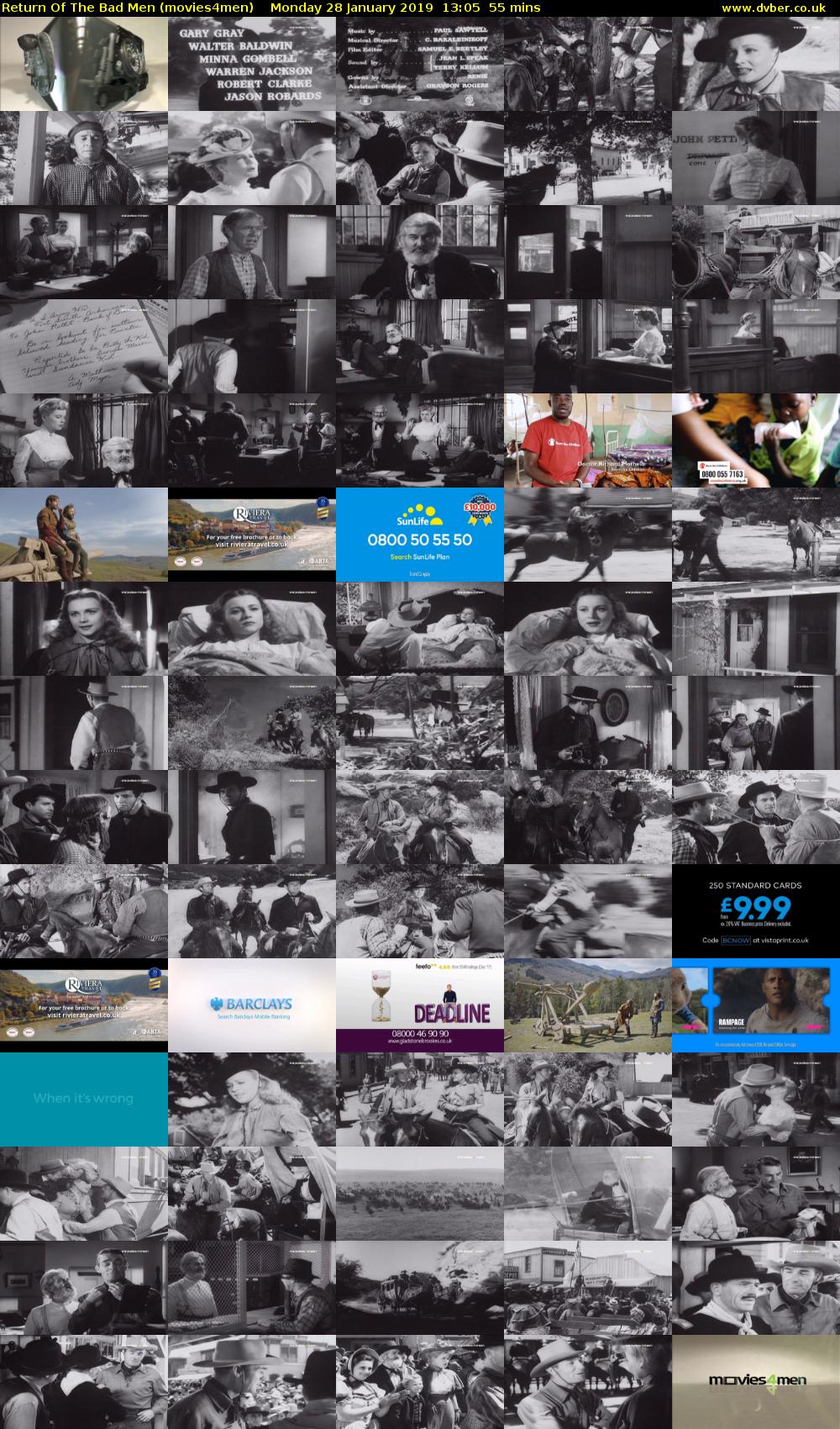 Return Of The Bad Men (movies4men) Monday 28 January 2019 13:05 - 14:00