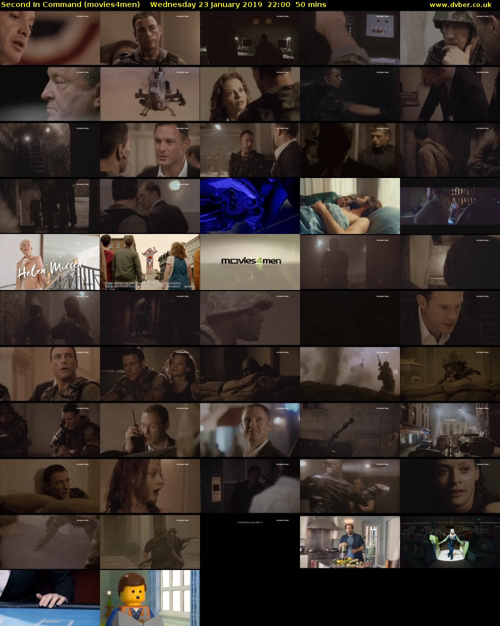 Second In Command (movies4men) Wednesday 23 January 2019 22:00 - 22:50